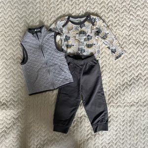 Baby boy 3 pc set w/ vest